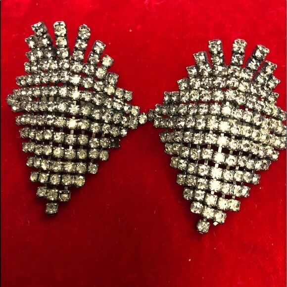 Vintage rhinestone shoe clips  - Picture 1 of 4